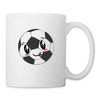 kawaii Fußball - Tasse - Weiß - Rechts