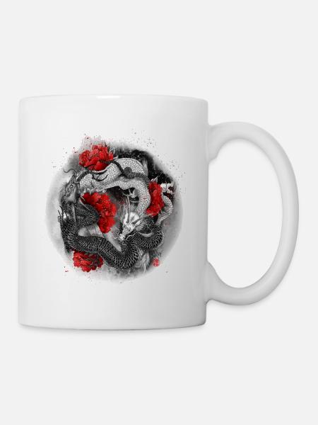 Der Drache, Ryu, ist ein mythisches Wassertier - Tasse - Weiß