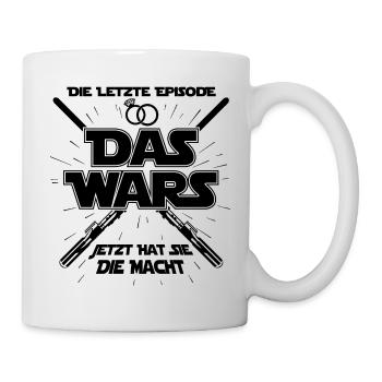 Das Wars - Ehe Hochzeit heiraten Ehemann Spruch - Tasse - Weiß - Rechts
