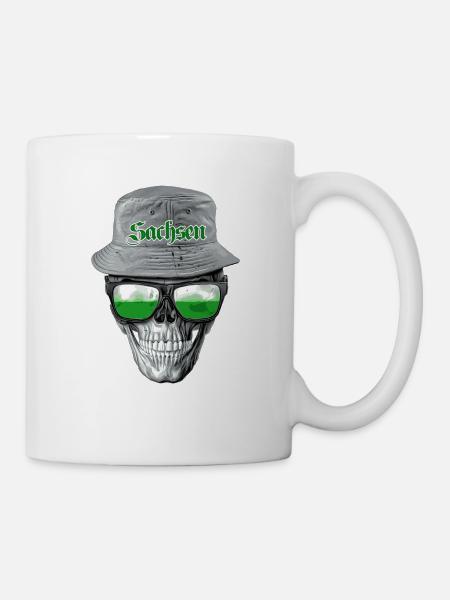 Sachsen Skull - Tasse - Weiß