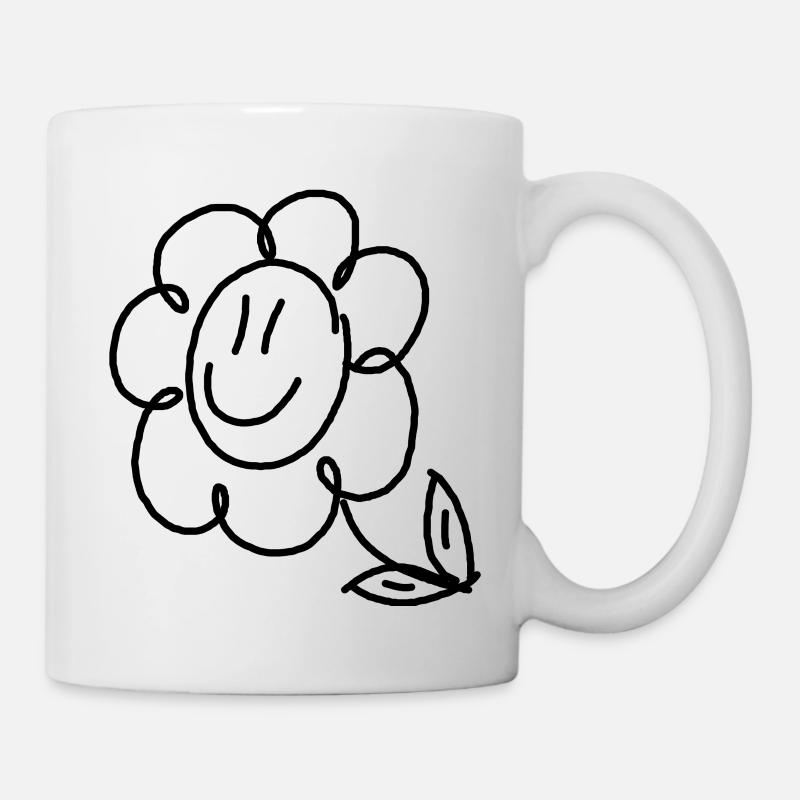 Floret cute flower line drawing - Mug - white