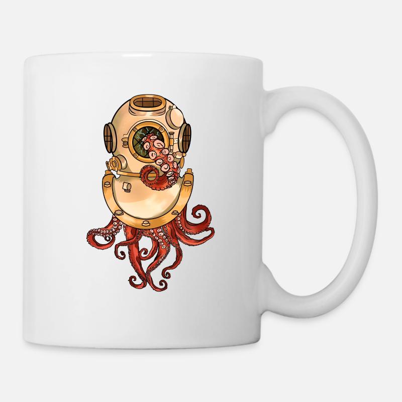 diving octopus - Mug - white