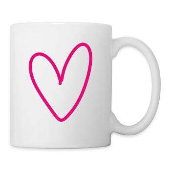 Rosa Herz Gemalt - Tasse - Weiß - Rechts