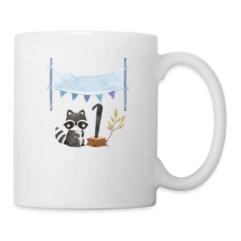 1 Jahr Baby Party Waschbär - Tasse - Weiß - Rechts