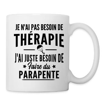 thérapie faire du parapente - humour parapentiste - Mug blanc - blanc - Droite