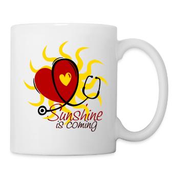 Heart Stethoscope - Sunshine is coming 1 - Mug - white - Right