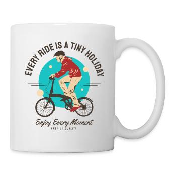 Every Ride is a tiny holiday - folding bicycle - Mug - white - Right