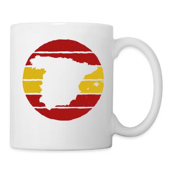 Spanien Flagge Vintage Malle Madrid Used Look - Tasse - Weiß - Rechts
