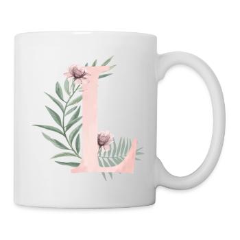 Letter L with flowers - Mug - white - Right