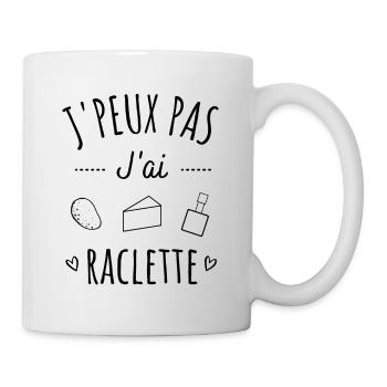 j'peux pas j'ai raclette, humour, citations drôles - Mug blanc - blanc - Droite