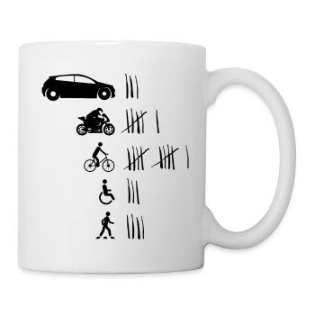 voiture moto velo handicape pieton barre compte - Mug - white - Right