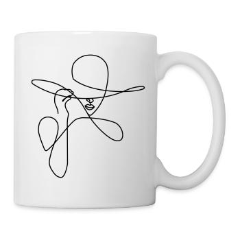 Dame d'une ligne - Mug blanc - blanc - Droite
