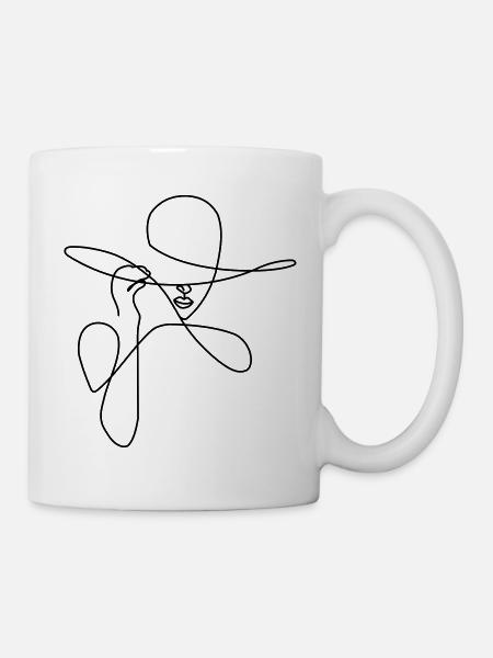 Dame d'une ligne - Mug blanc - blanc