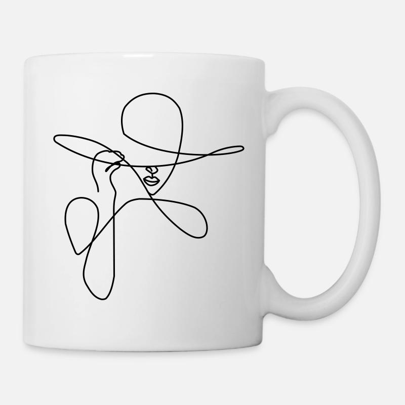 One line lady - Mug - white