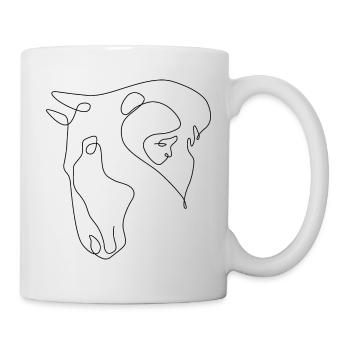 One Line Drawing - horse with woman - Mug - white - Right