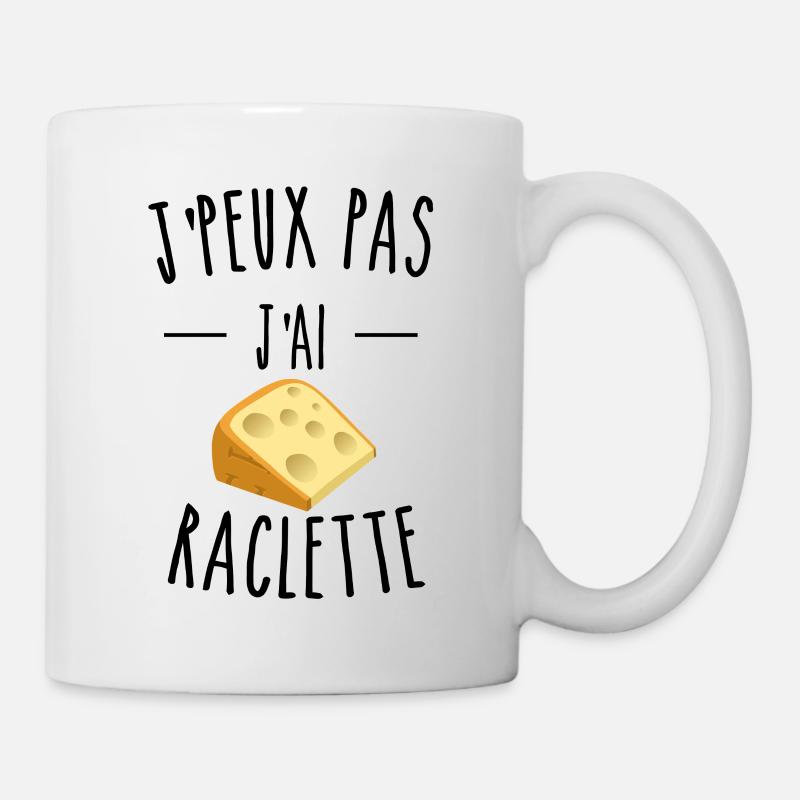 j'peux pas j'ai raclette fromage - humour- fromage - Mug blanc - blanc