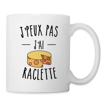 j'peux pas j'ai raclette - fromage - humour - Mug blanc - blanc - Droite