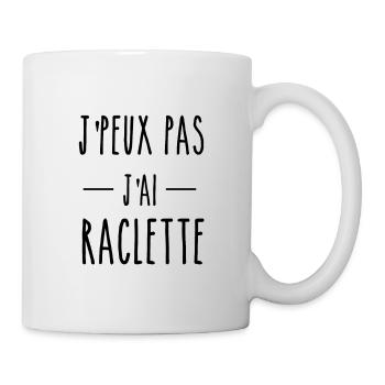 j peux pas j ai raclette - humour - fromage - Mug blanc - blanc - Droite