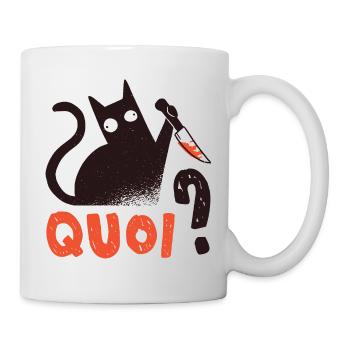 What Killer Black Cat with Knife Cat Gift - Mug - white - Right