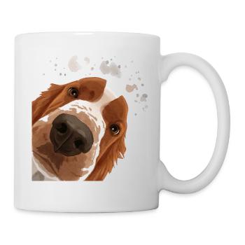 Curious Welsh Springer Spaniel Dog - Mug - white - Right
