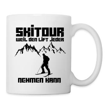 Lustiger Skitouren Spruch Ski Tour Geschenkidee - Tasse - Weiß - Rechts