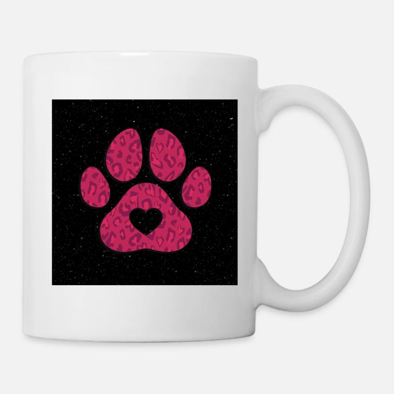 Bear's paw red pink black - Mug - white