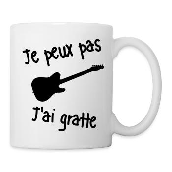 Tee-shirt je peux pas j'ai guitare - Mug blanc - blanc - Droite