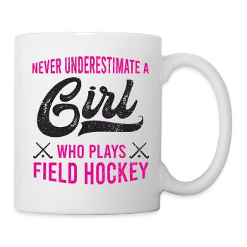 Fille qui joue le hockey sur terrain cadeau de hockey sur glace - Mug blanc - blanc - Droite