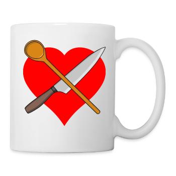 Coeur Cuisine Cuillère Couteau Restaurant d’Art Culinaire - Mug blanc - blanc - Droite