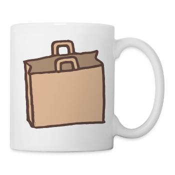 Einkaufen - Tüte - Umwelt - Tasse - Weiß - Rechts