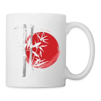 Japan Asien Bambus Sonne Kanji einfach Natur - Tasse - Weiß - Rechts