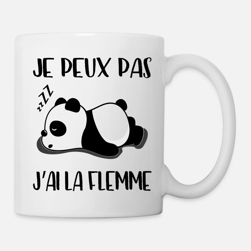 Je Peux Pas J'ai La Flemme - Panda - Mug blanc - blanc