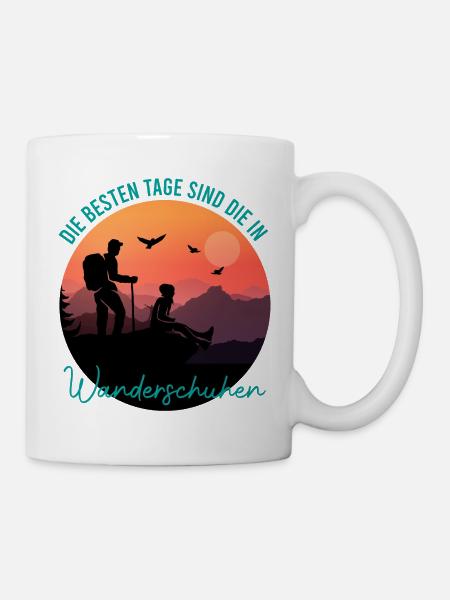 Die besten Tage Wander Geschenk wandern Geschenkid - Tasse - Weiß