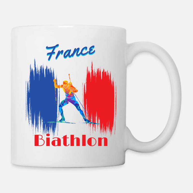 Frankreich Biathlon unterstützen Biathlet Geschenk - Tasse - Weiß