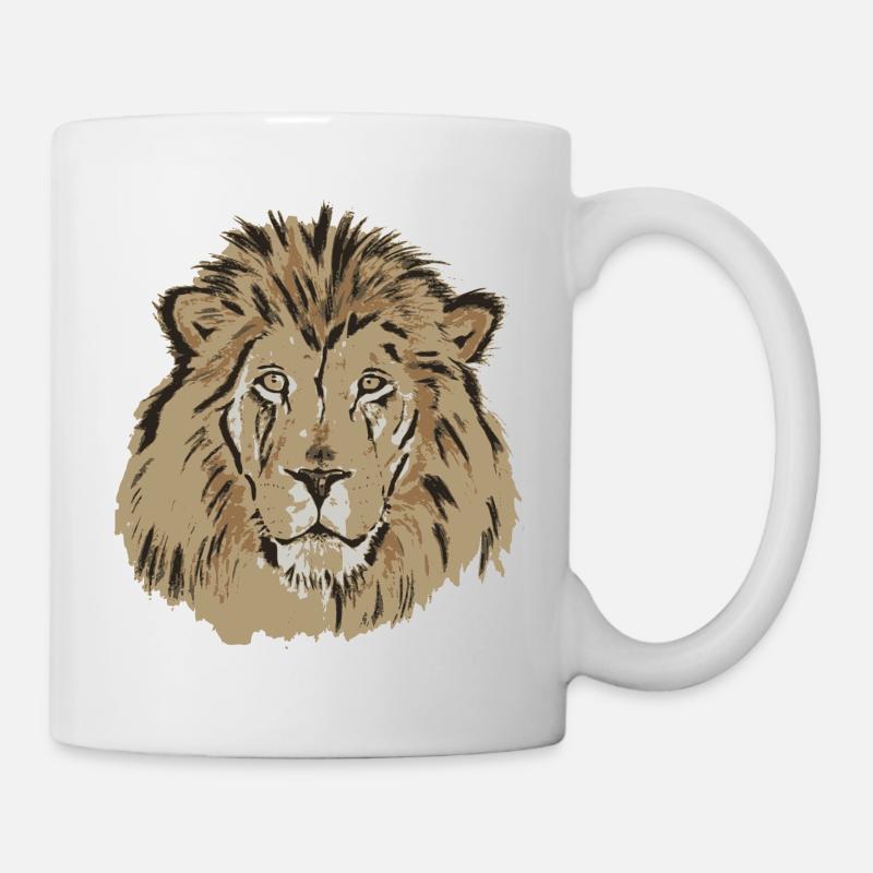 Löwenkopf - Tasse - Weiß