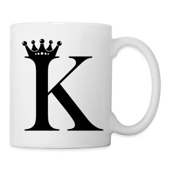 buchstabe K krone - Tasse - Weiß - Rechts