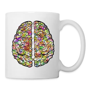Brain, Brain Colorful, - Mug - white - Right
