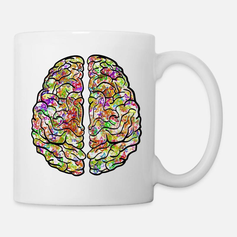 Cerveau, cerveau coloré, - Mug blanc - blanc