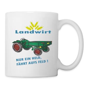 Traktor, Landwirt, Oldtimer - Tasse - Weiß - Rechts