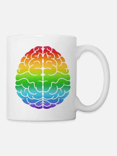 Rainbow Brain - celebrate Neurodiversity - Mug - white