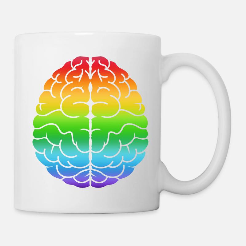Rainbow Brain - celebrate Neurodiversity - Mug - white