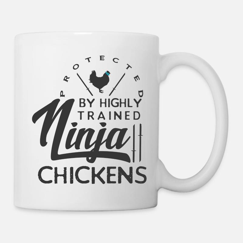 Protected by highly trained ninja chickens - Mug - white