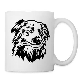 Border Collie Head - Mug - white - Right