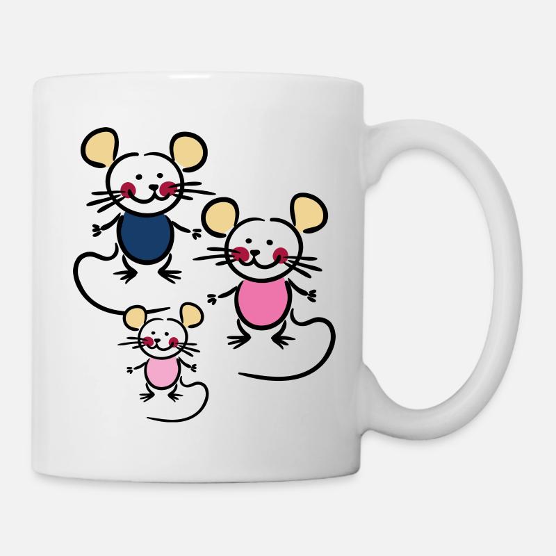 Mäuse - Tasse - Weiß