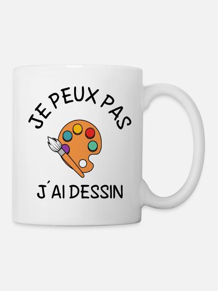 je peux pas j ai dessin - Mug blanc - blanc