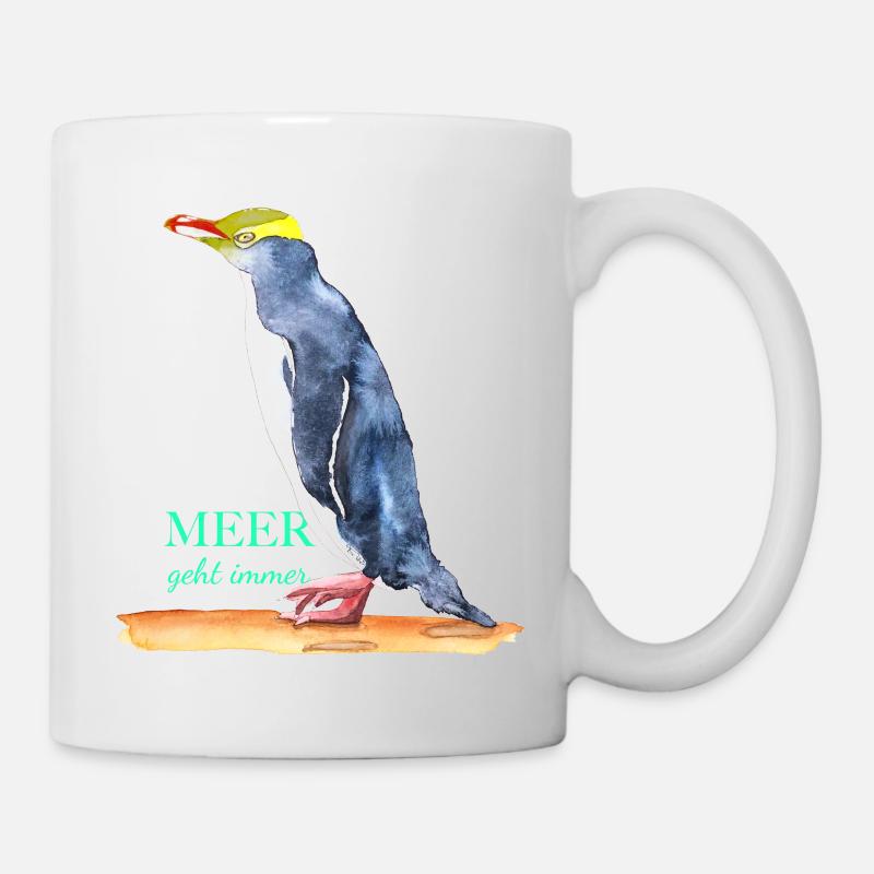 Meer geht immer - Pinguin! - Tasse - Weiß