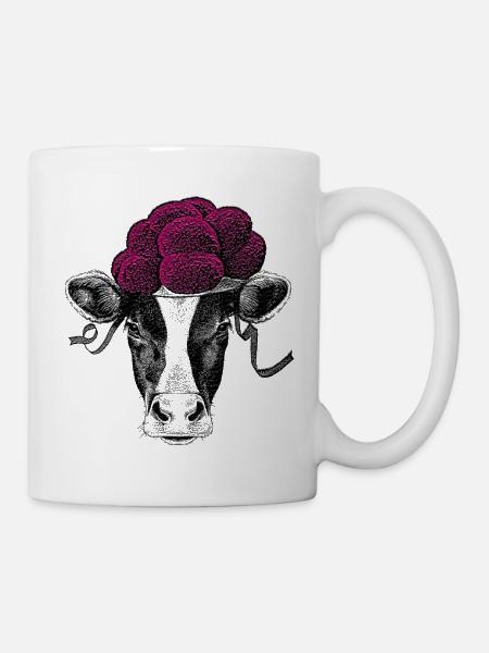 Schwarzwald-Tussi vache avec black-wald Bollenhut - Mug blanc - blanc