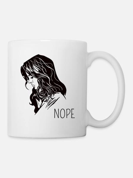 nope girl - Tasse - Weiß