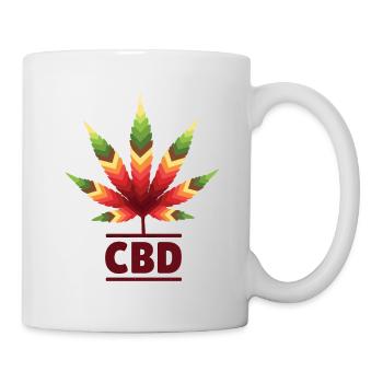 cbd blatt - Tasse - Weiß - Rechts