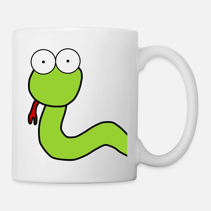 Want a hug? - Reptilien, Comic Schlange - Tasse - Weiß